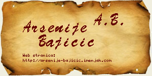 Arsenije Bajičić vizit kartica
